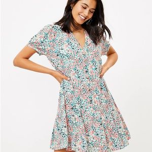 Loft Floral Flounce‎ Shirtdress